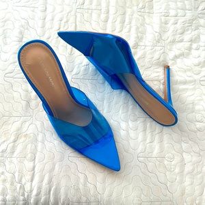 Blue Translucent Blue Mules